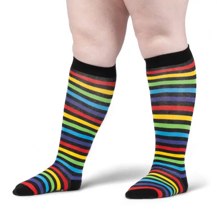 Radiant Rainbow | Wide Calf | Knee High Socks