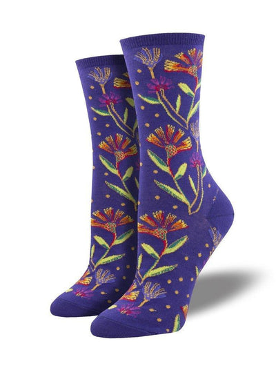 Wildflowers, by Laurel Burch, Women's Crew - Socksmith - The Sock Monster