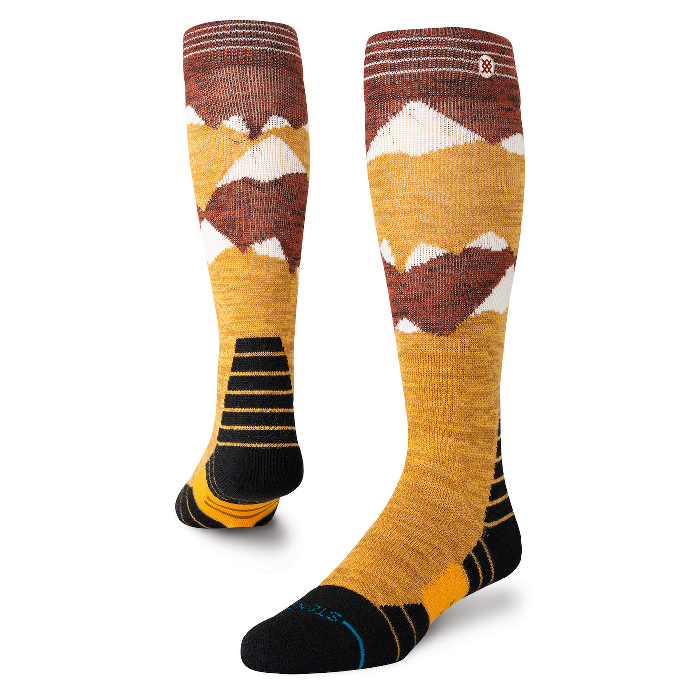 Windy Peaks | Merino Blend | All Gender Over-the-Calf Snow Socks