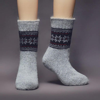 Winter Spirit, Non-Binding, Merino Wool ,Crew Socks - Siberia Spirit - The Sock Monster