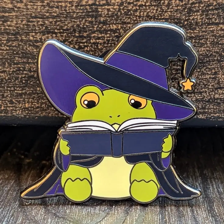 Wizard Frog Reading Book | Enamel Pin