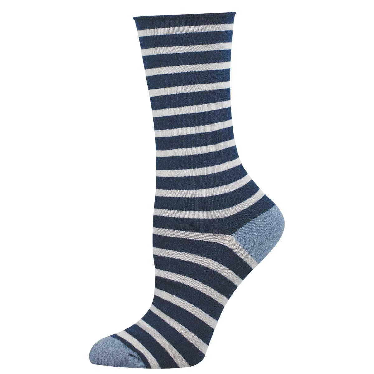 Sailor Stripe | Roll Top | Women's Bamboo Crew