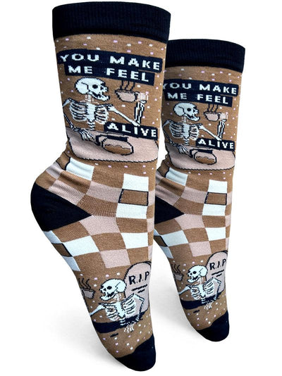 You Make Me Feel Alive, Womens Crew - Groovy Things - The Sock Monster