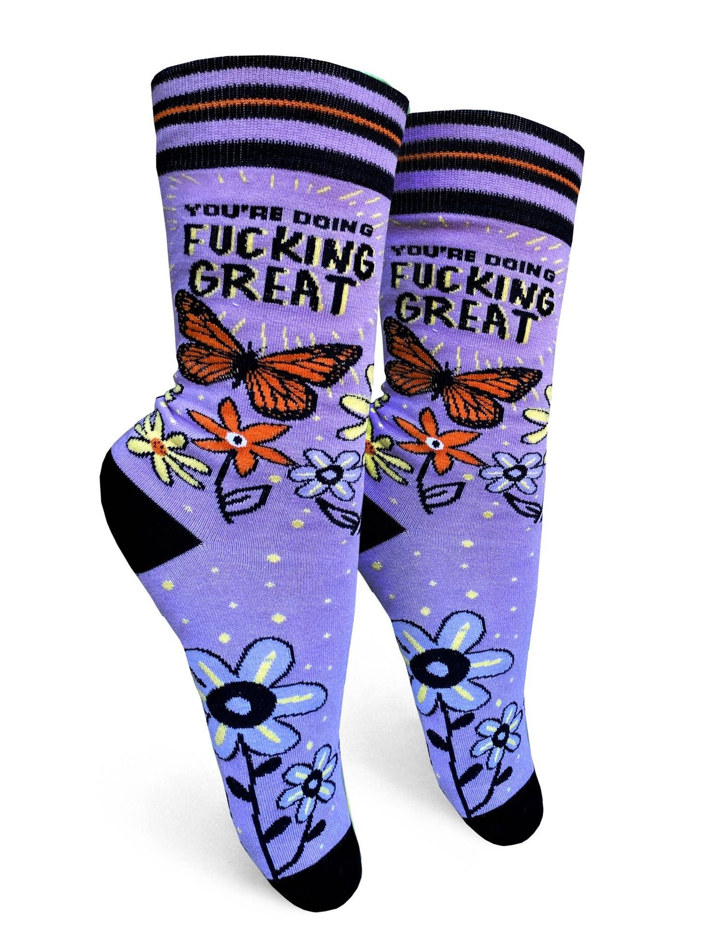 You’re Doing Fucking Great, Womens Crew - Groovy Things - The Sock Monster