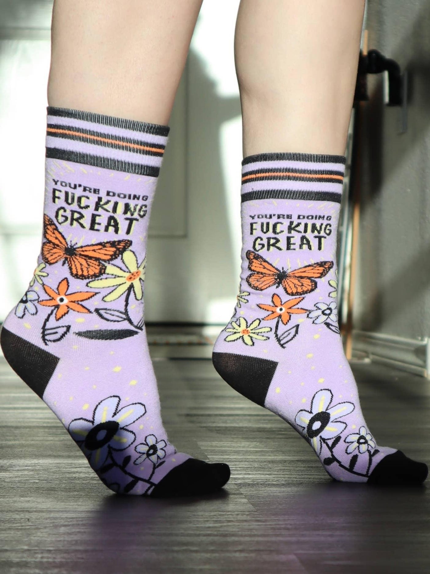 You’re Doing Fucking Great, Womens Crew - Groovy Things - The Sock Monster
