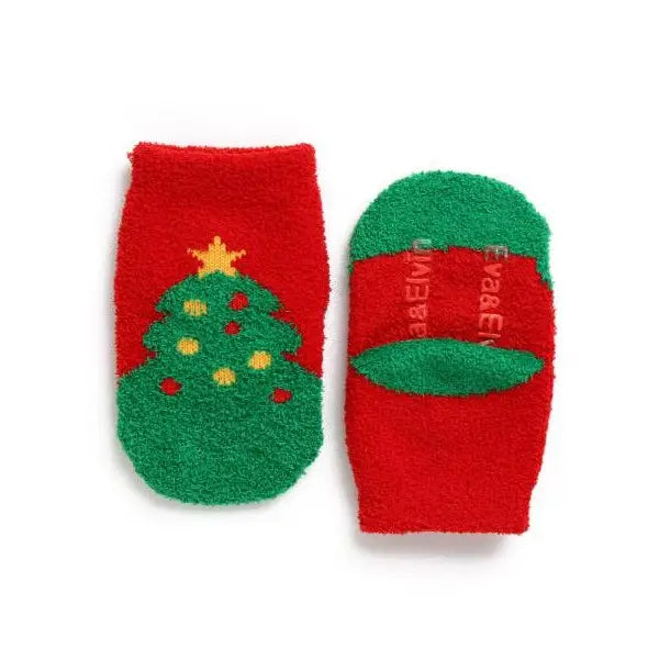 Fuzzy Fur Christmas Tree | Non-Skid | Zoo Socks
