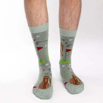 Golf Green, Large (7-12 Men's) Crew - Good Luck Sock - The Sock Monster