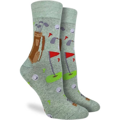 Golf Green, Medium (5-9 Women's) Crew - Good Luck Sock - The Sock Monster