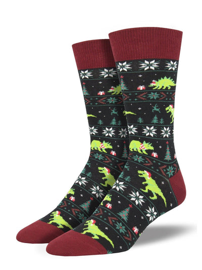 Santasaurus Rex, Men's Crew - Socksmith - The Sock Monster