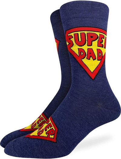 Super Dad, Extra Large (13-17 Men's) Crew - Good Luck Sock - The Sock Monster